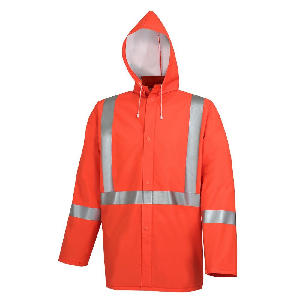 Hi-Viz PVC/Poly/PVC Rain Jacket