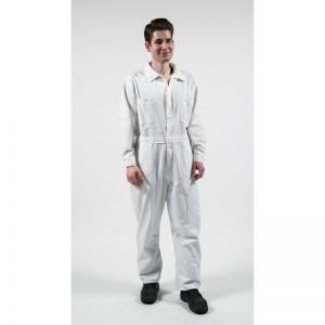 POLYCOTTON COVERALLS-White-30R