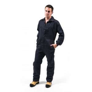 100% COTTON COVERALLS - Button-up-Navy Blue-30R