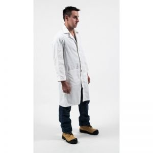 POLYCOTTON SHOP COAT-White-30R