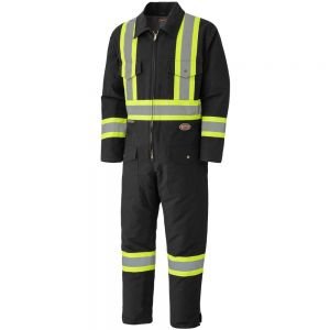 Quilted Cotton Duck Safety Coverall-Black-XS